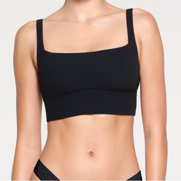 SKIMS Other - NWOT SKIMS Fits Everybody Square Neck Longline Bralette, Black, Sz XS